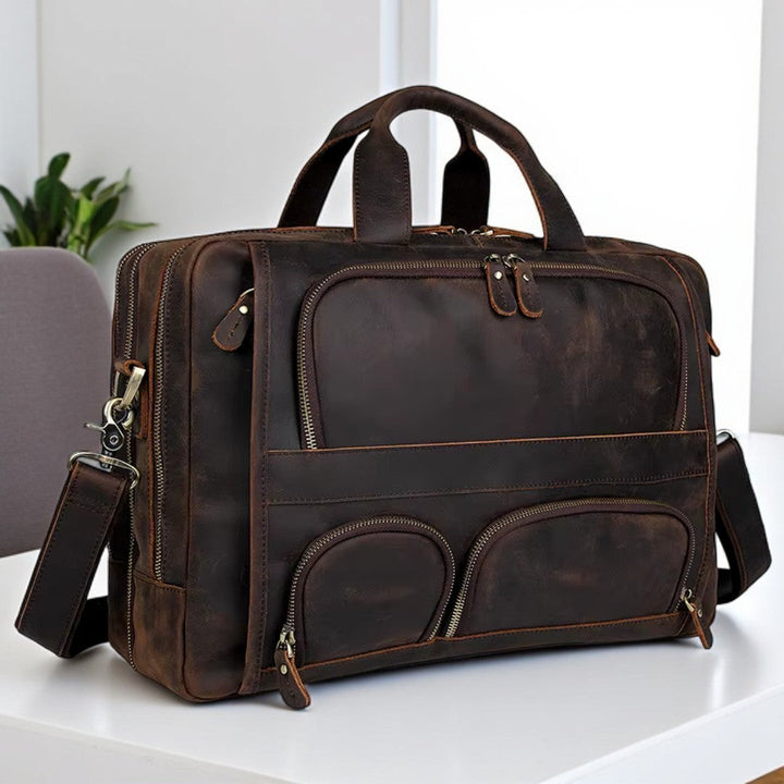 Maleta Executiva Couro Genuíno Althorn 17 polegadas - Vestia