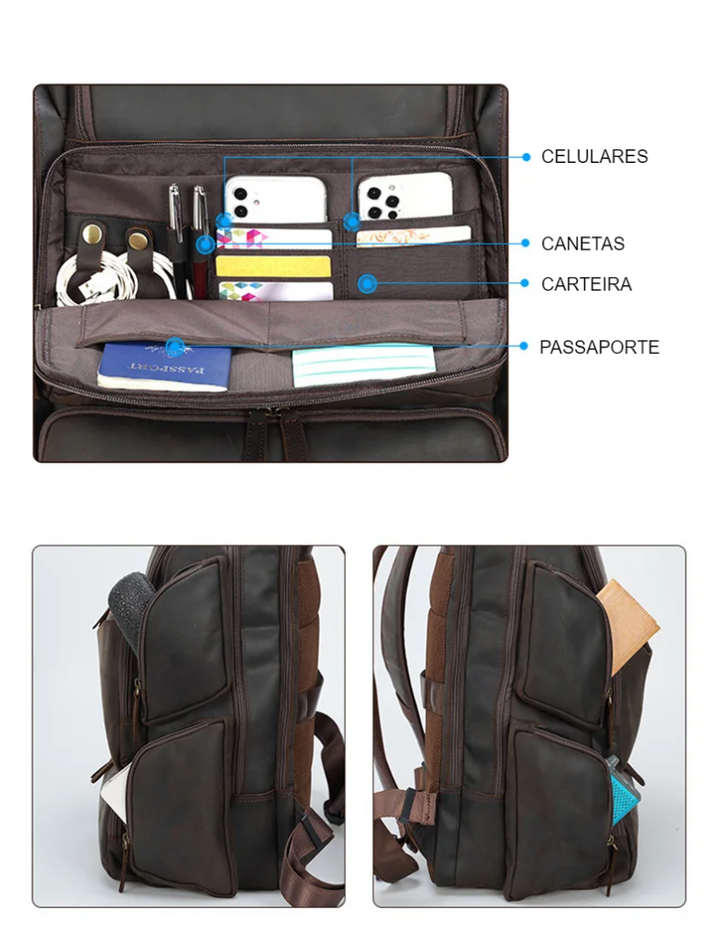 Mochila de Couro para Notebook 17" Torvian - Vestia