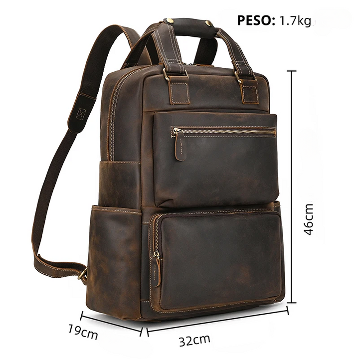 Mochila para Notebook 15,6" em Couro Legítimo Belric - Vestia