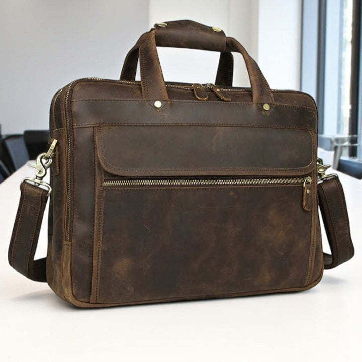 Maleta de couro legítimo Executiva Lorvenn - Vestia